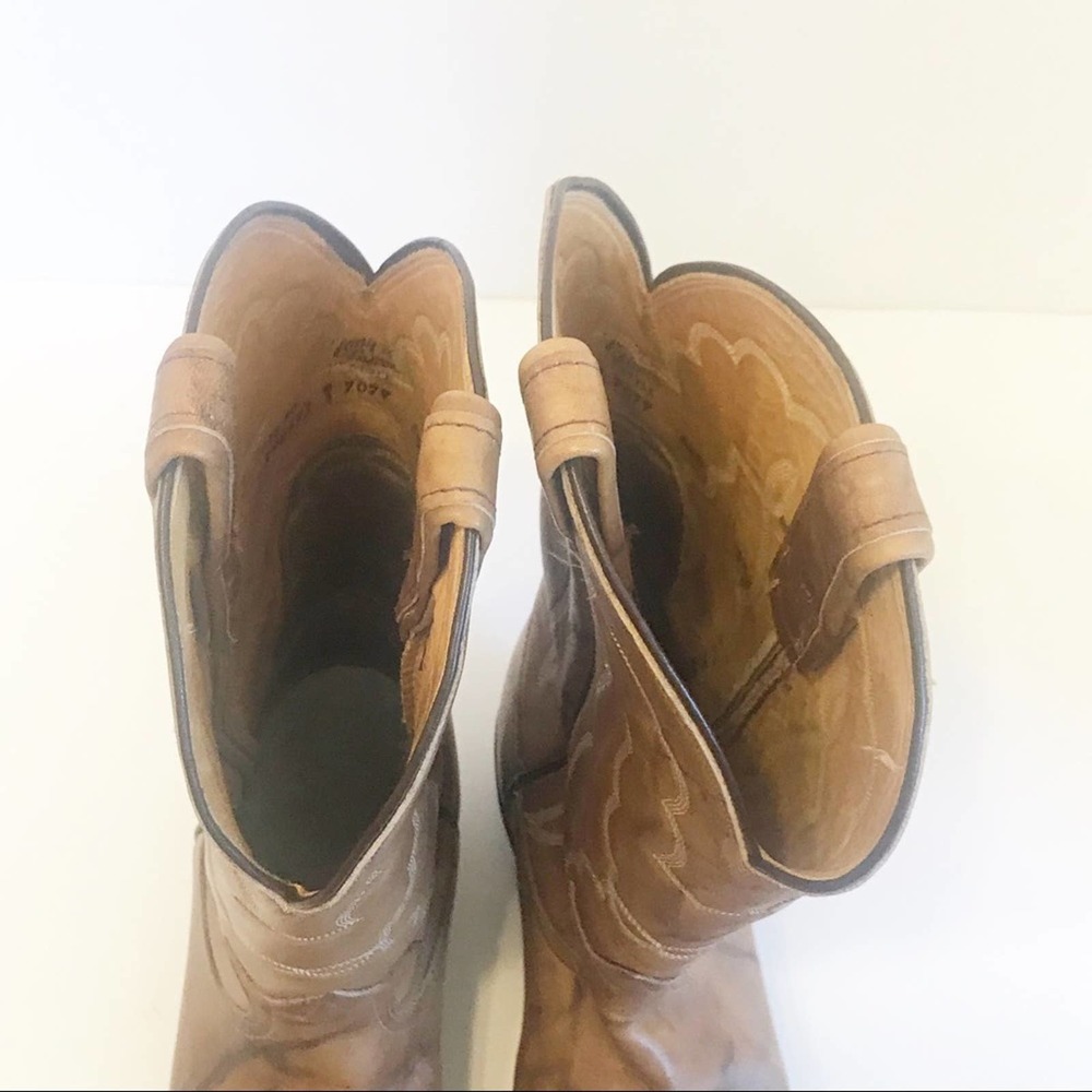 Tony Lama Marble Tan Leather Cowboy Western Boots 5.5 - Picture 8 of 12